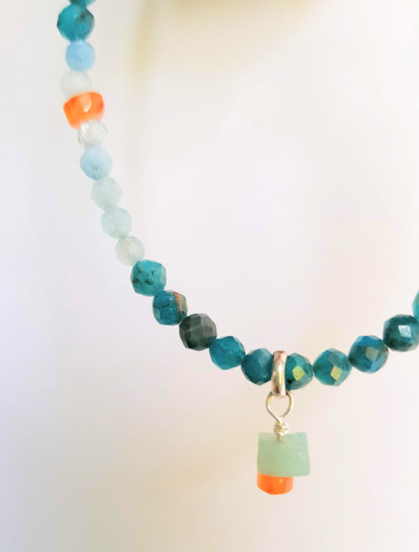Ketting Blue River, apatiet en aquamarijn