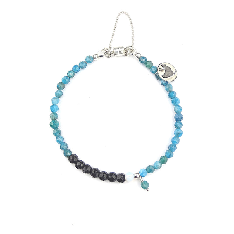 Armband Dark Moon, apatiet, maansteen, onyx