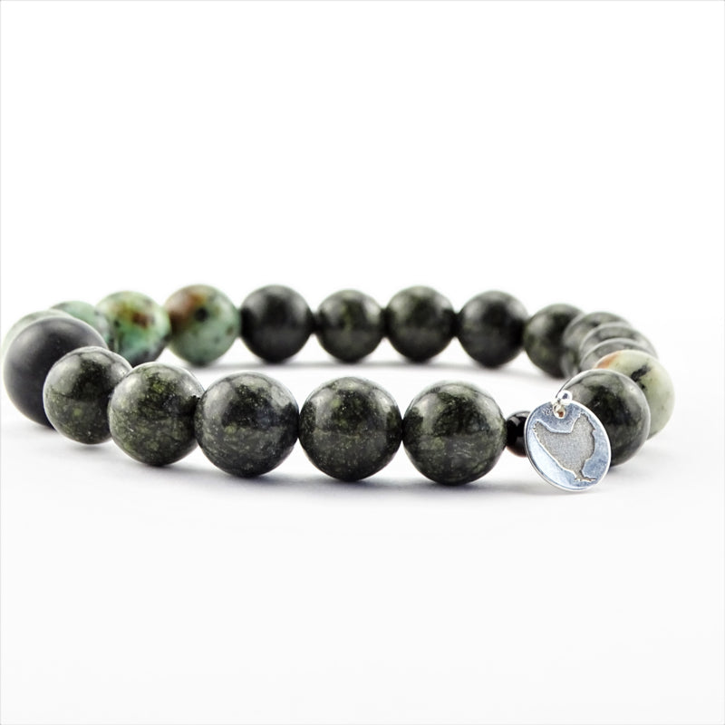 Unisex armband Hidden Forest, zoisiet, afrikaans turquoise