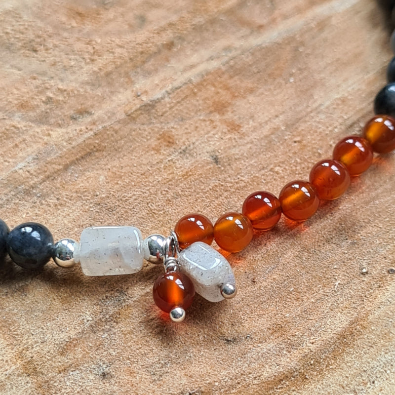 Armband Adrienne, labradoriet en agaat
