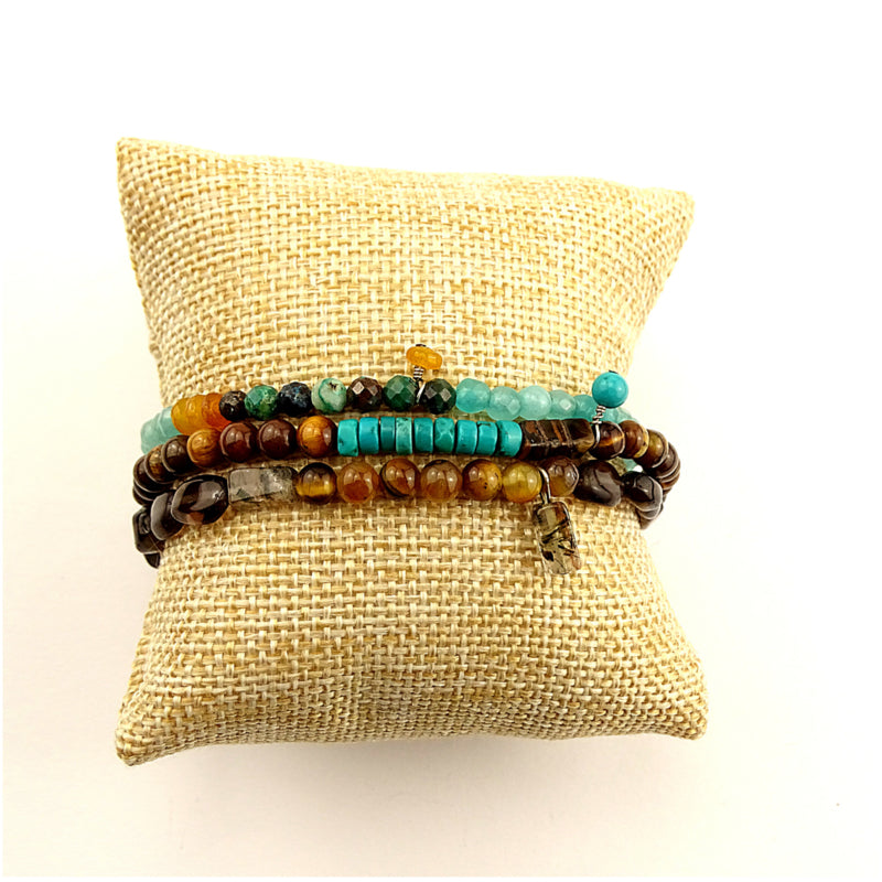 Armband Ocean View, agaat en chrysocolla