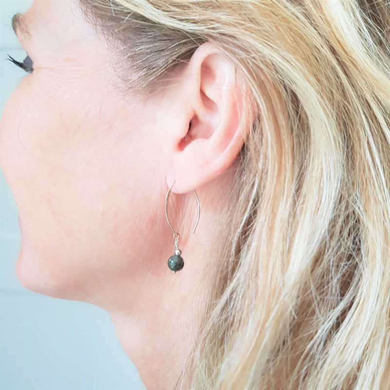 Oorbellen Intuition, labradoriet