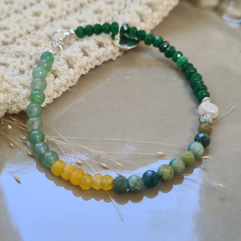 Armband Green Ocean, agaat, aventurijn en chrysocolla