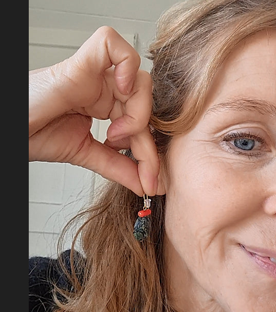 Oorbellen Golden My Way, eldariet, koraal