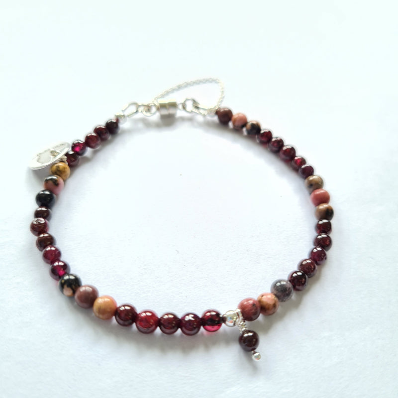 Armband Red Heather, rhodoniet en granaat