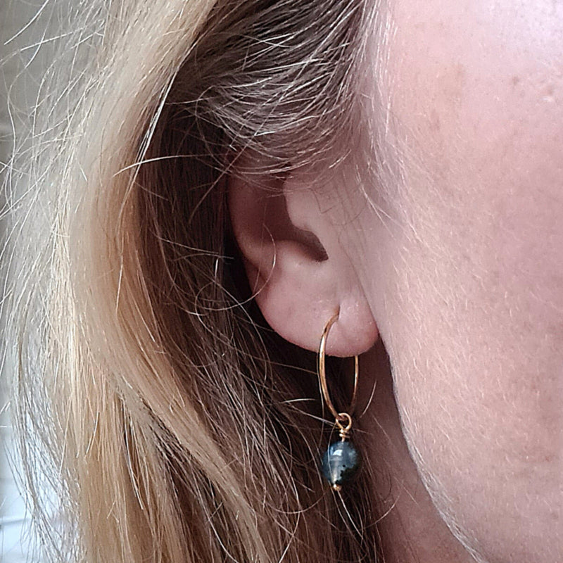 Oorbellen my Leaf, mos agaat