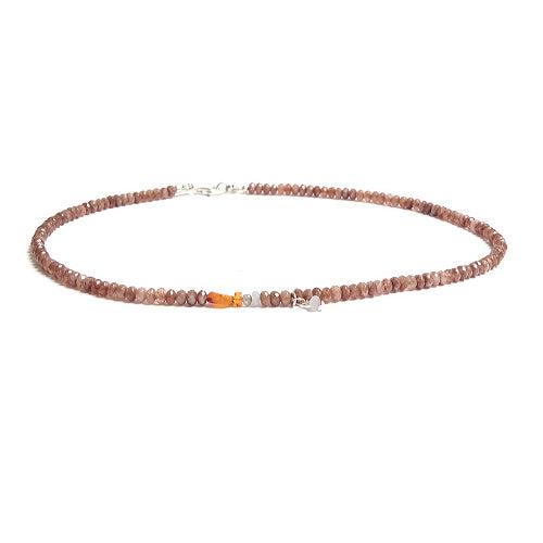 Ketting Evening Dusk, agaat en labradoriet