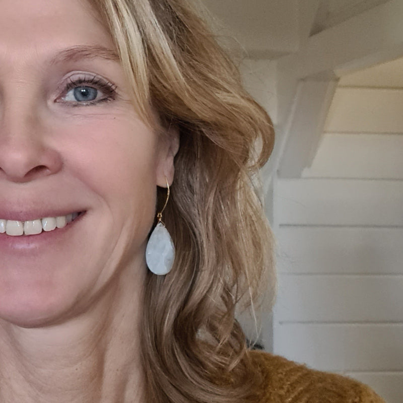 Oorbellen Golden Spirit, maansteen