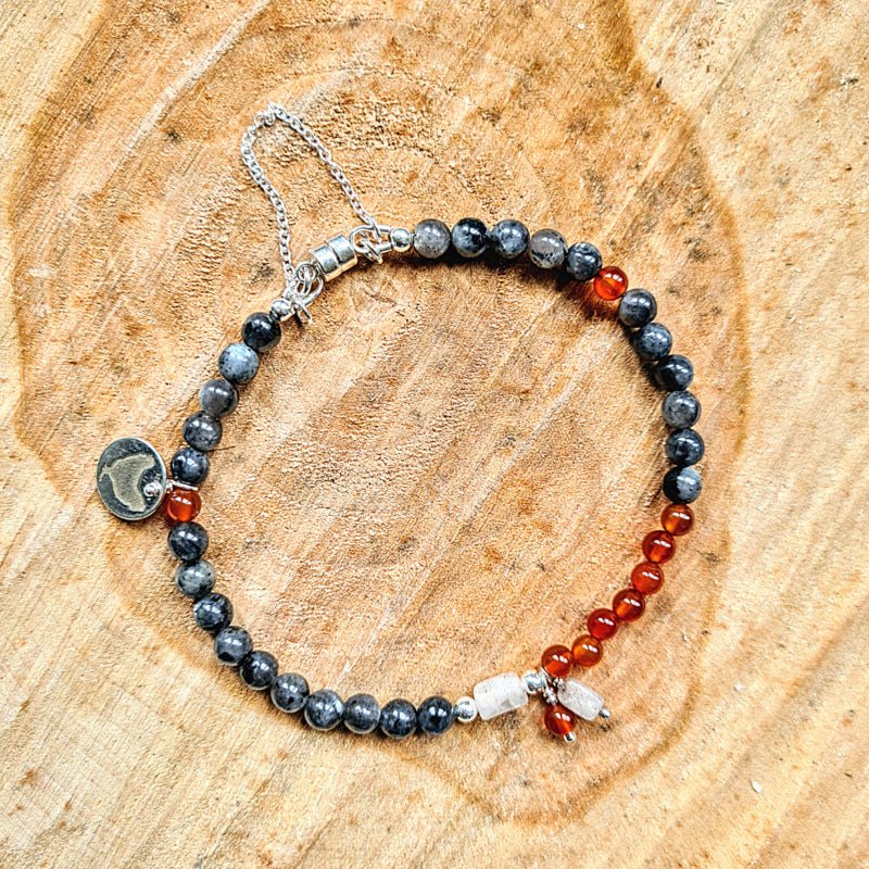 Armband Adrienne, labradoriet en agaat