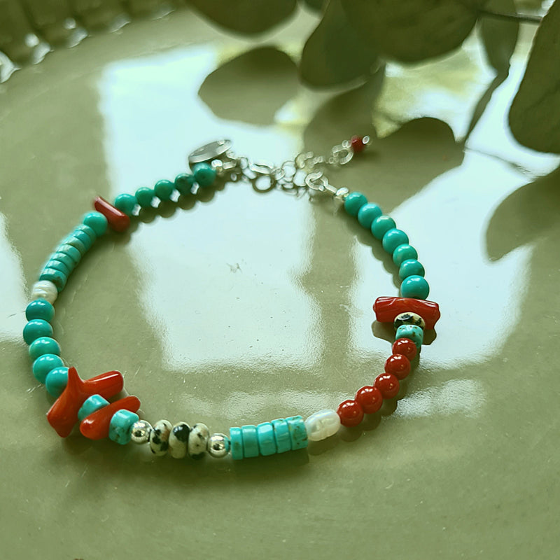 Armband Awakening, magnesiet, parel, koraal