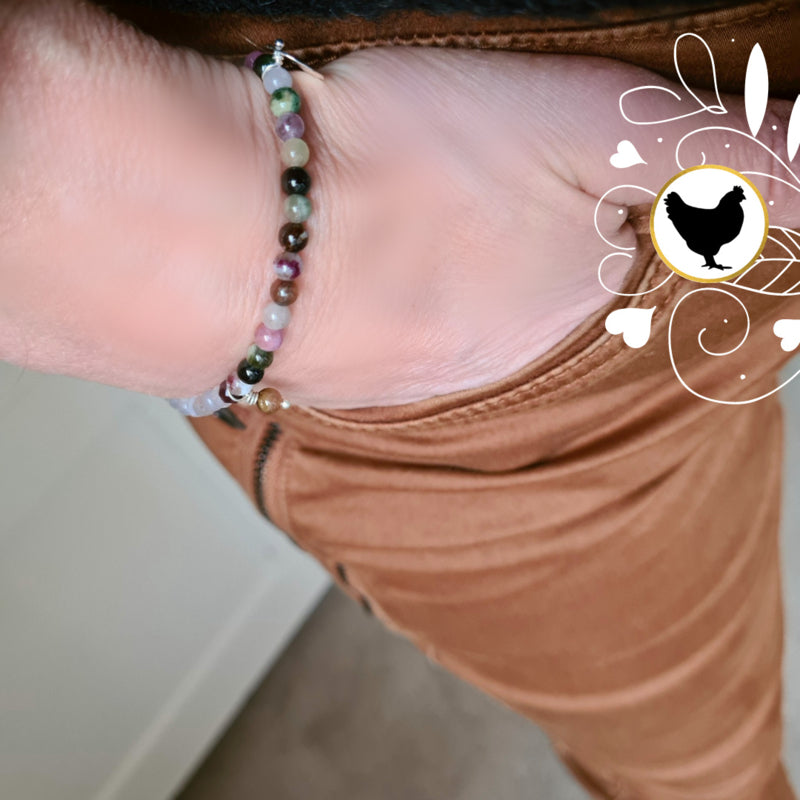 Armband Confidence, toermalijn, labradoriet