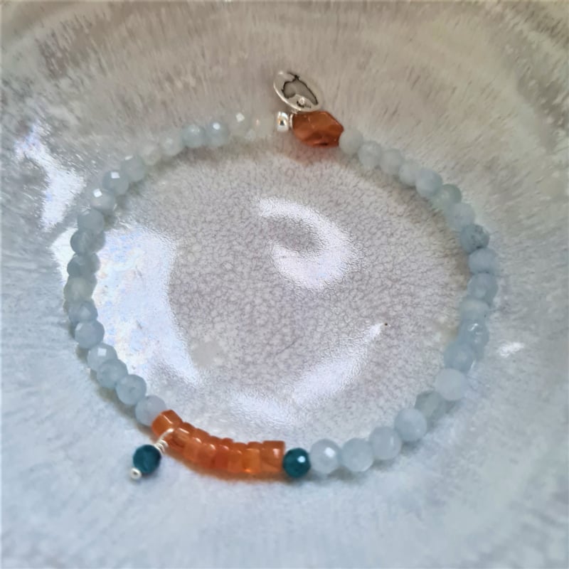 Armband River, aquamarijn en apatiet