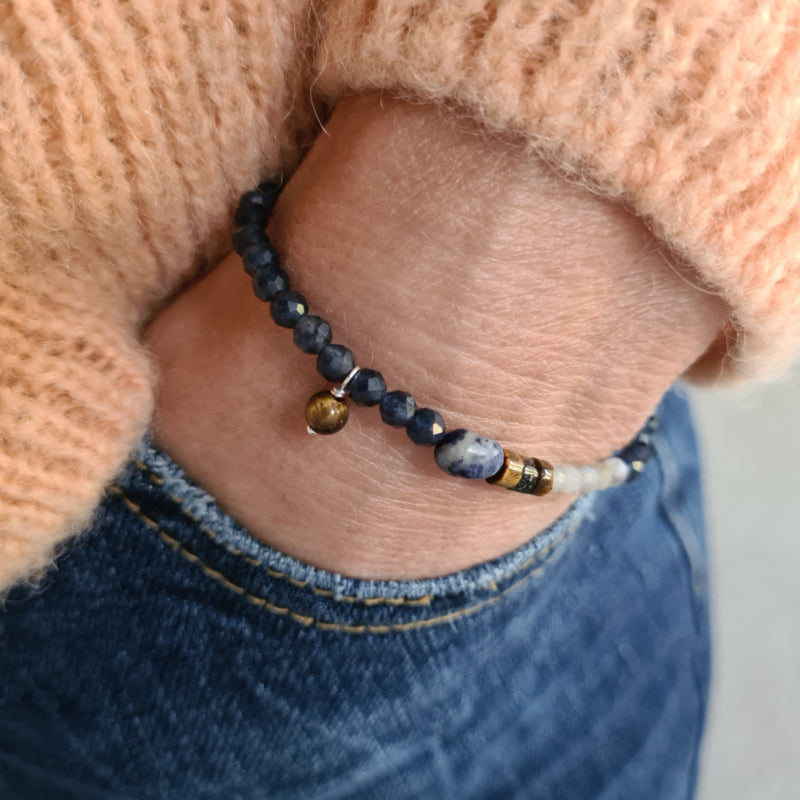 Armband City Blues, saffier, lapis lazuli