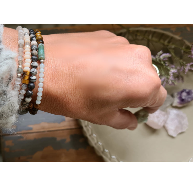Armband Enjoy, tijgeroog, labradoriet, jade