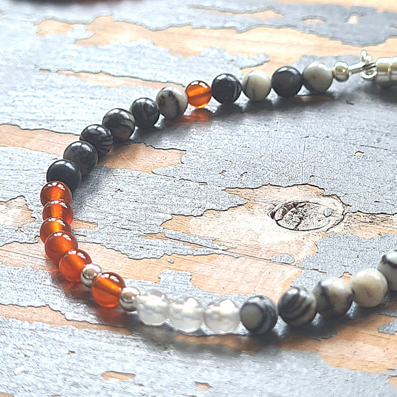 Armband Close to you, agaat en zebra jaspis