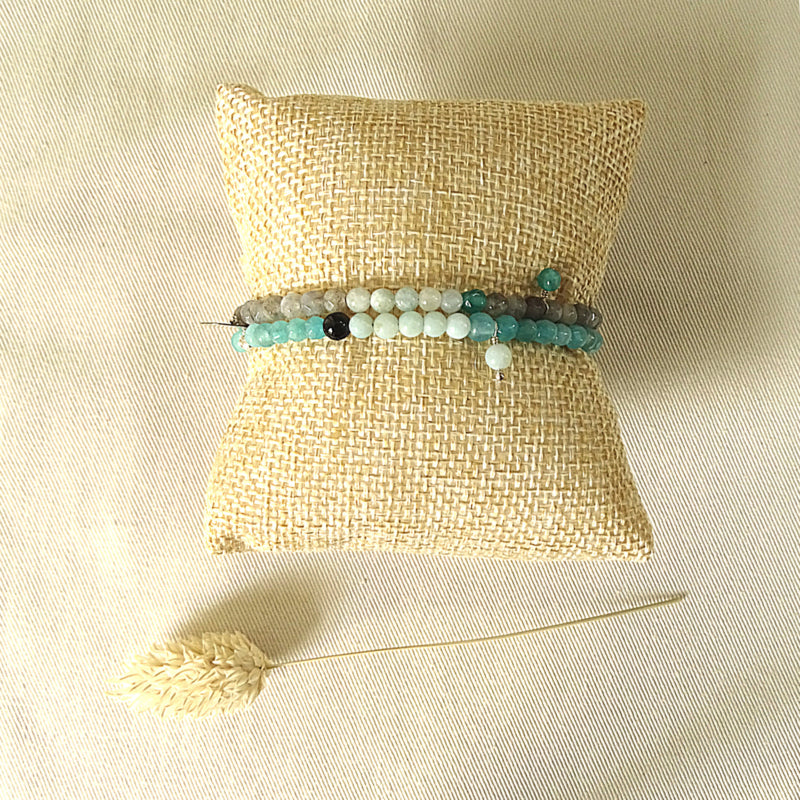 Armband Dutch Sky, aquamarijn, apatiet en labradoriet