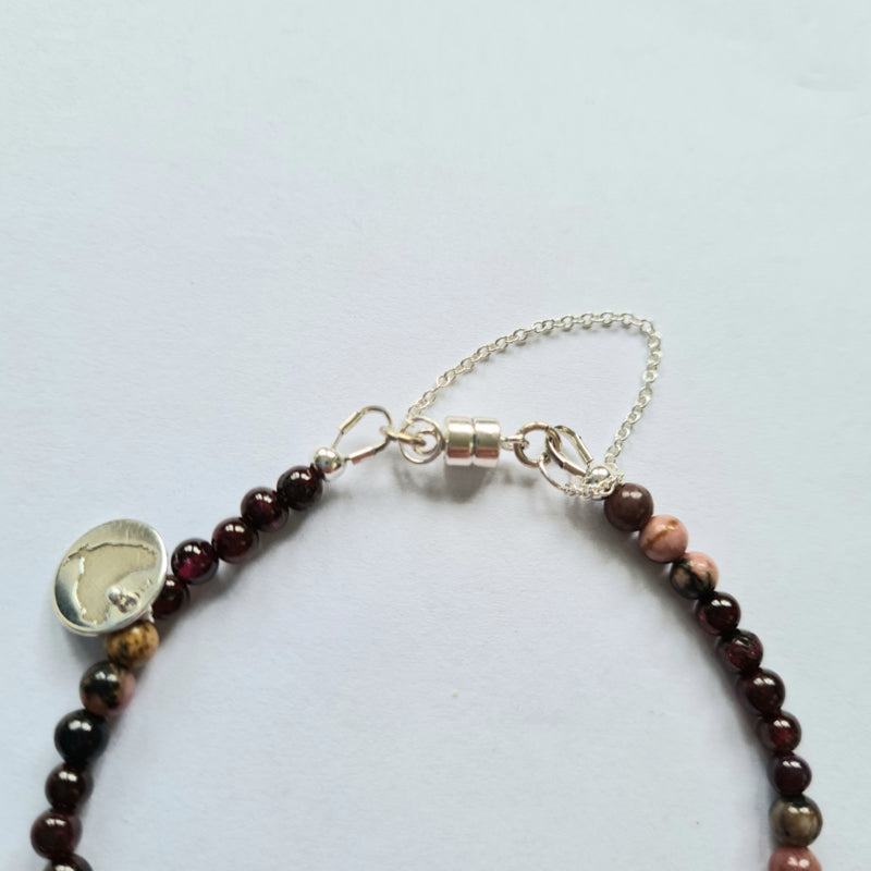Set: Ketting en armband Red Heather, rhodoniet en granaat