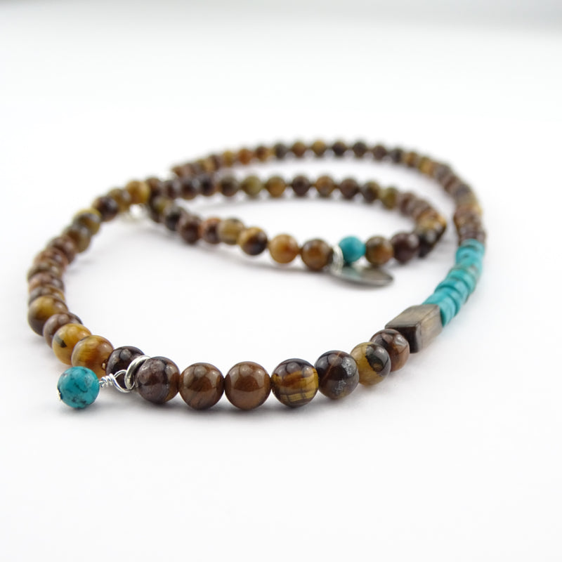 Ketting Blue Tiger, magnesiet en tijgeroog