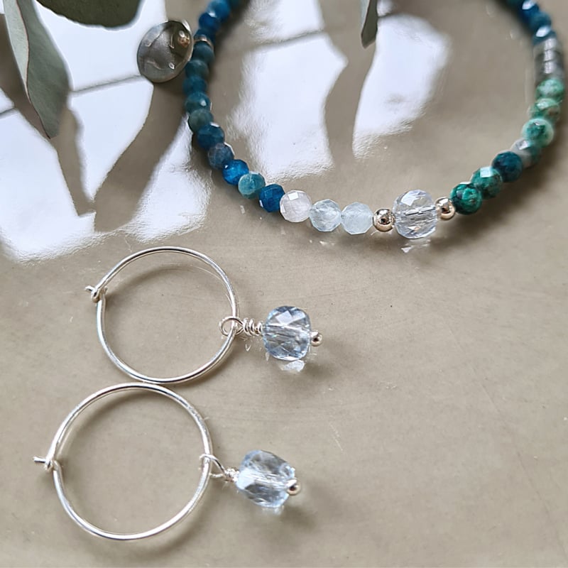 Oorbellen Fresh Blue, topaas