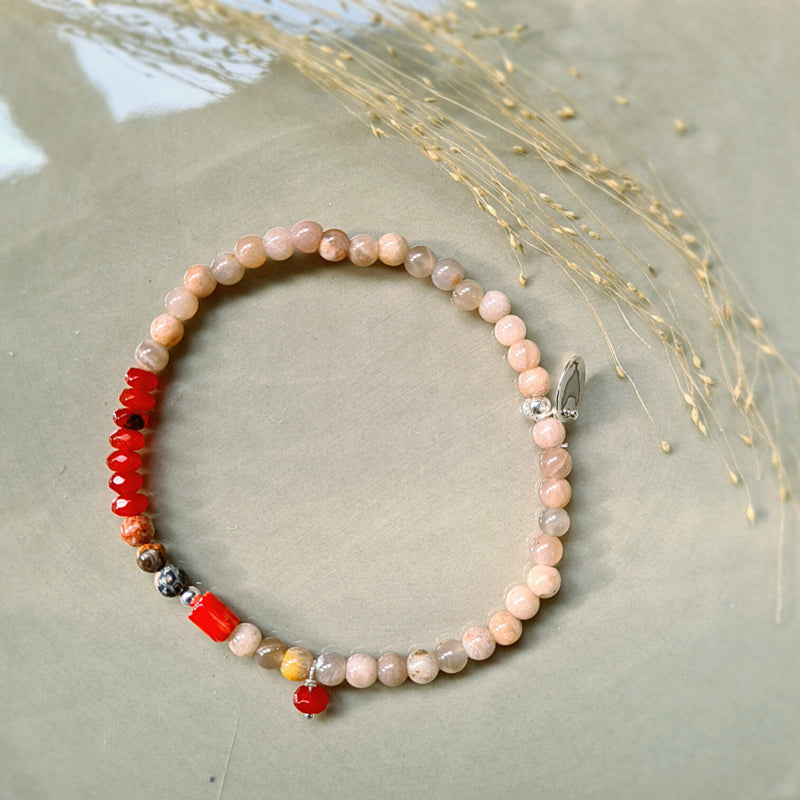 Armband Morning Sun, jade, luipaard jaspis, zonnesteen
