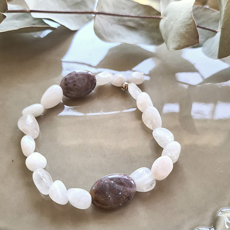 Armband Hidden Spirit, maansteen, India agaat