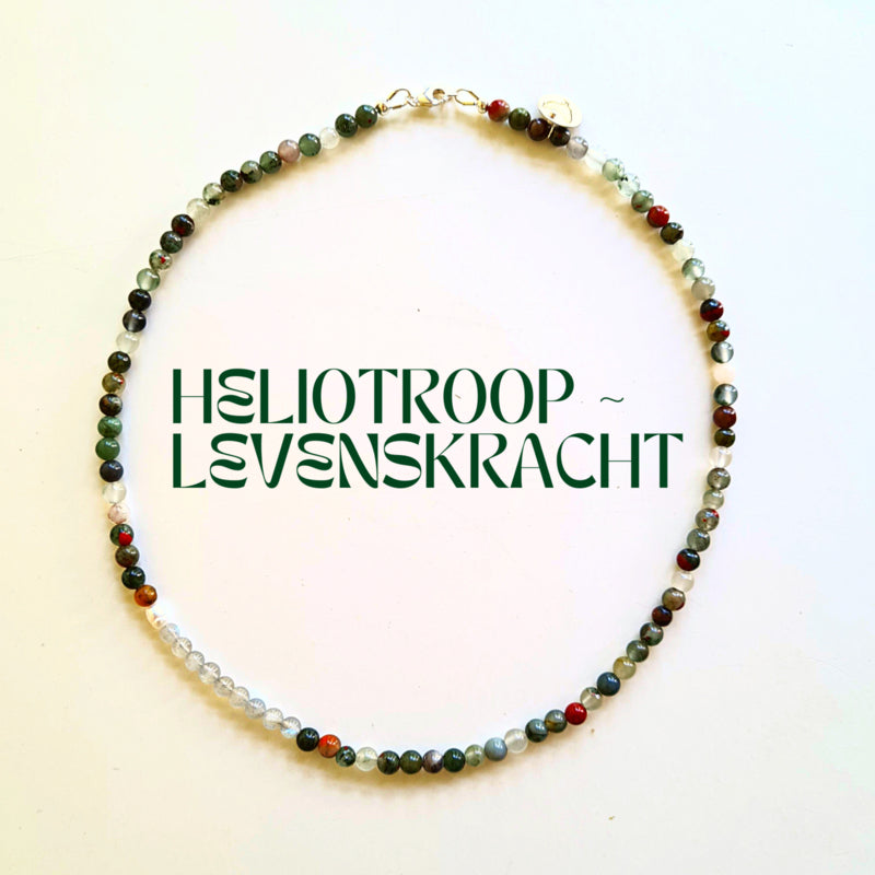 Ketting Misty, heliotroop, labradoriet, parel
