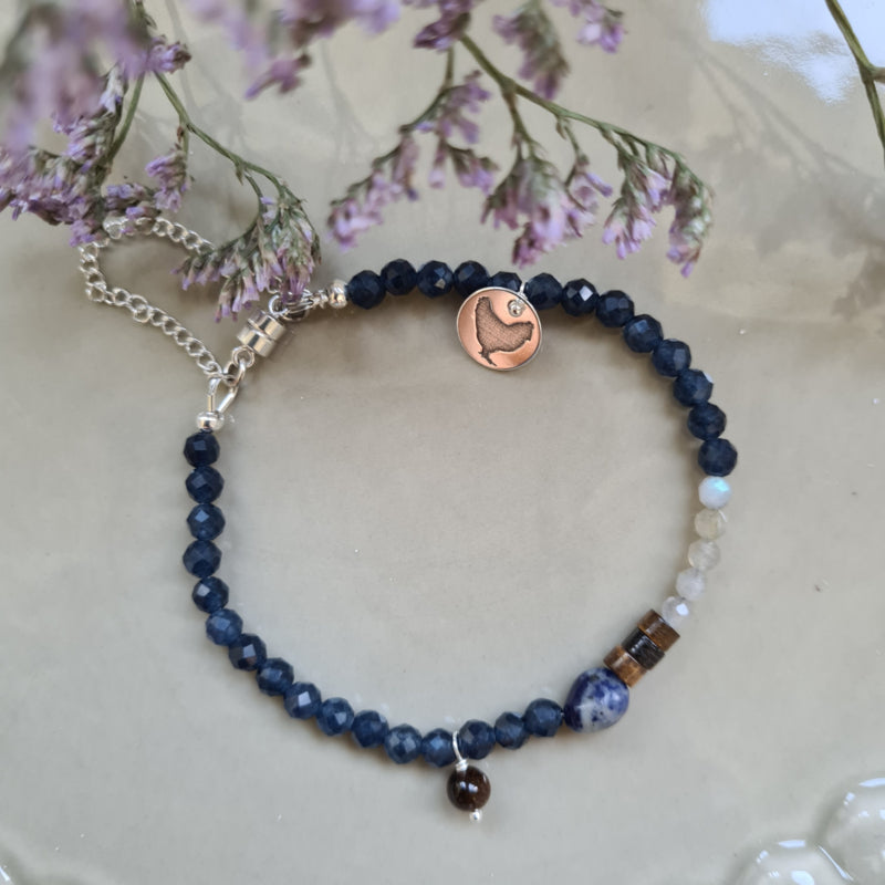 Armband City Blues, saffier, lapis lazuli