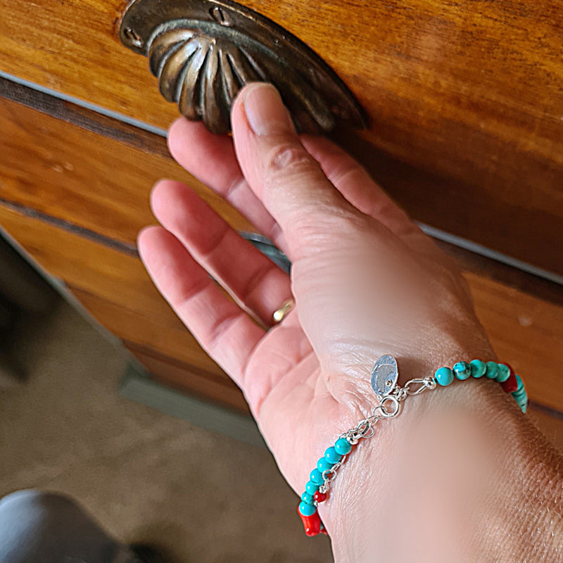 Armband Awakening, magnesiet, parel, koraal