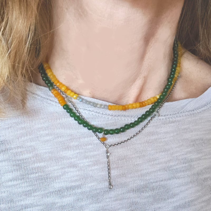 Ketting Sunny Dreams, jade en agaat