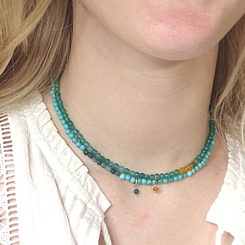 Ketting Blue Ocean, turquoise magnesiet en apatiet