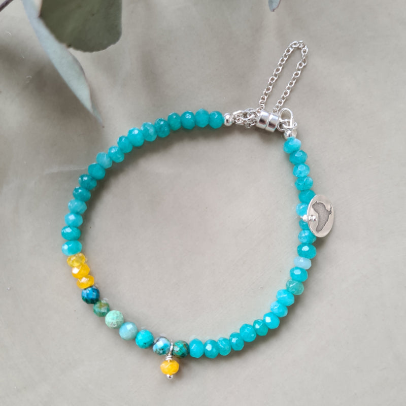 Armband Ocean View, agaat en chrysocolla