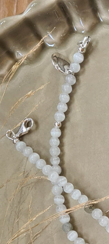 Ketting White Kitten, labradoriet en wit kattenoog