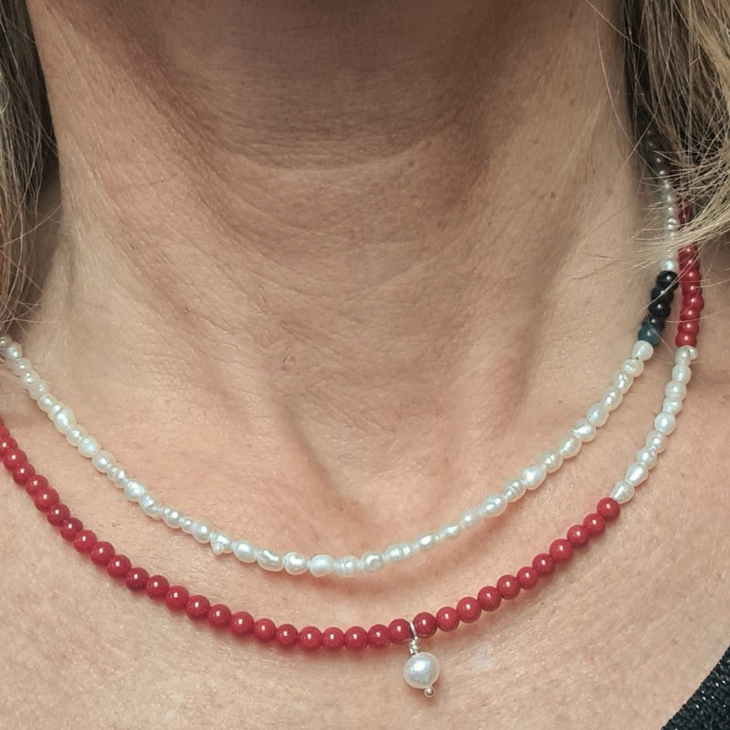 Ketting Lucky Pearl, parel, toermalijn