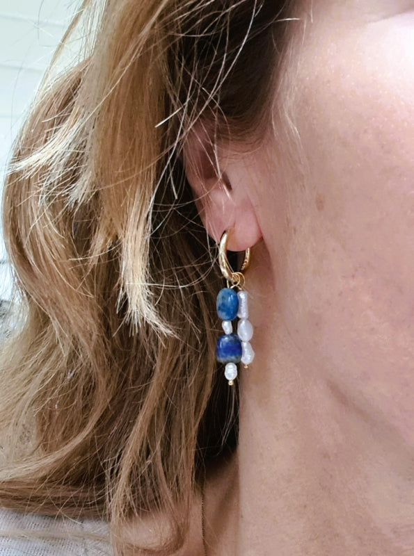 Set Armband  & oorringen Blue Paradise, apatiet, parel