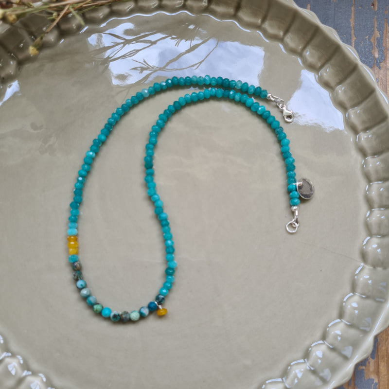 Ketting Ocean View, agaat en chrysocolla