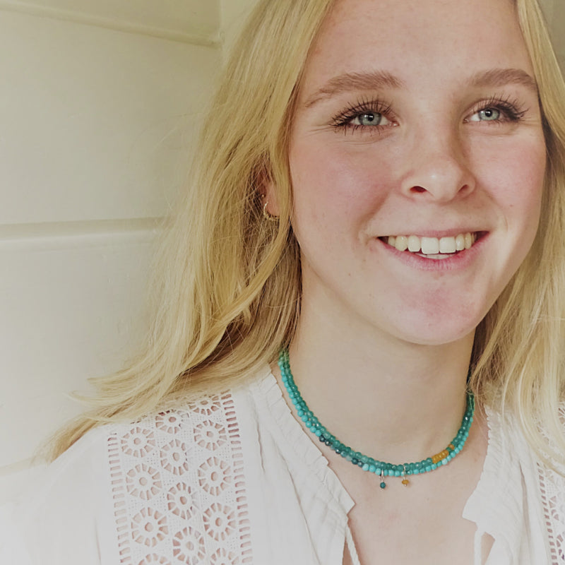 Ketting Blue Ocean, magnesiet en apatiet