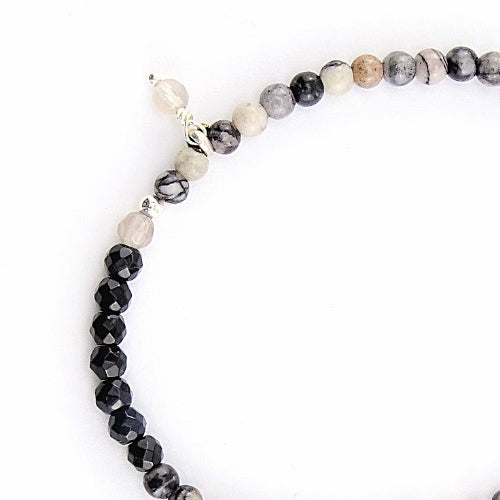 Armband Shadow, onyx en zebra jaspis