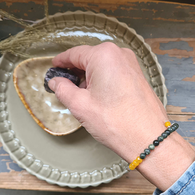 Armband Little Star, zoisiet en hematiet kwarts