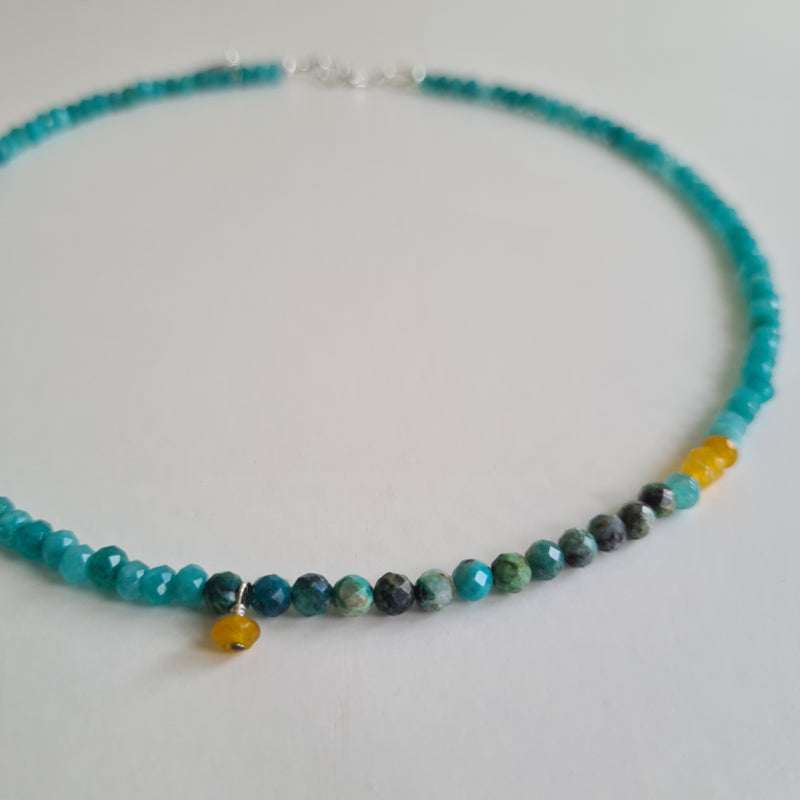 Ketting Ocean View, agaat en chrysocolla