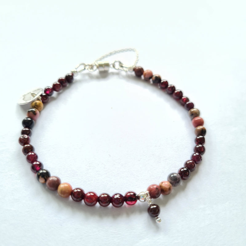 Set: Ketting en armband Red Heather, rhodoniet en granaat