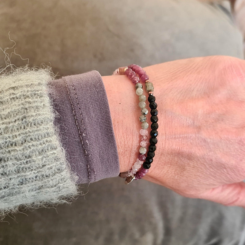 Armband Perhaps, lepidoliet, rozekwarts en labradoriet