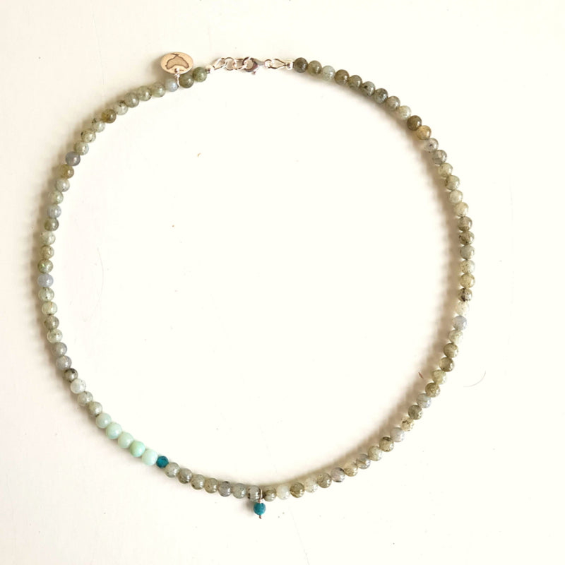 Ketting Sky, labradoriet en amazoniet