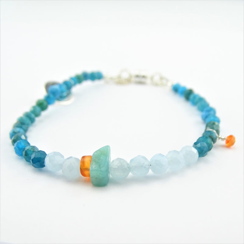 Armband Blue River, aquamarijn, agaat en apatiet
