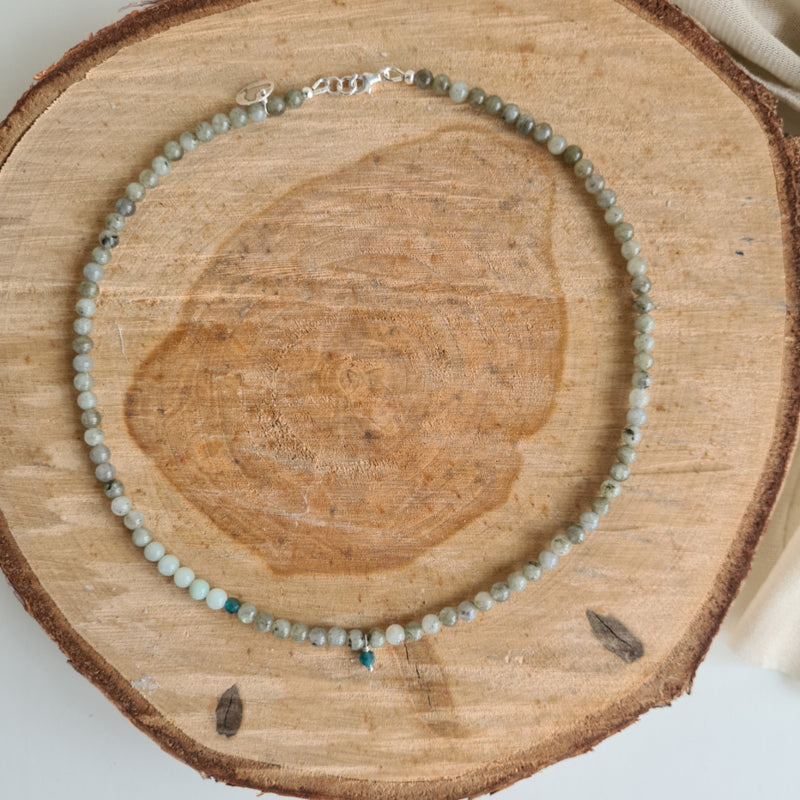 Ketting Sky, labradoriet en amazoniet