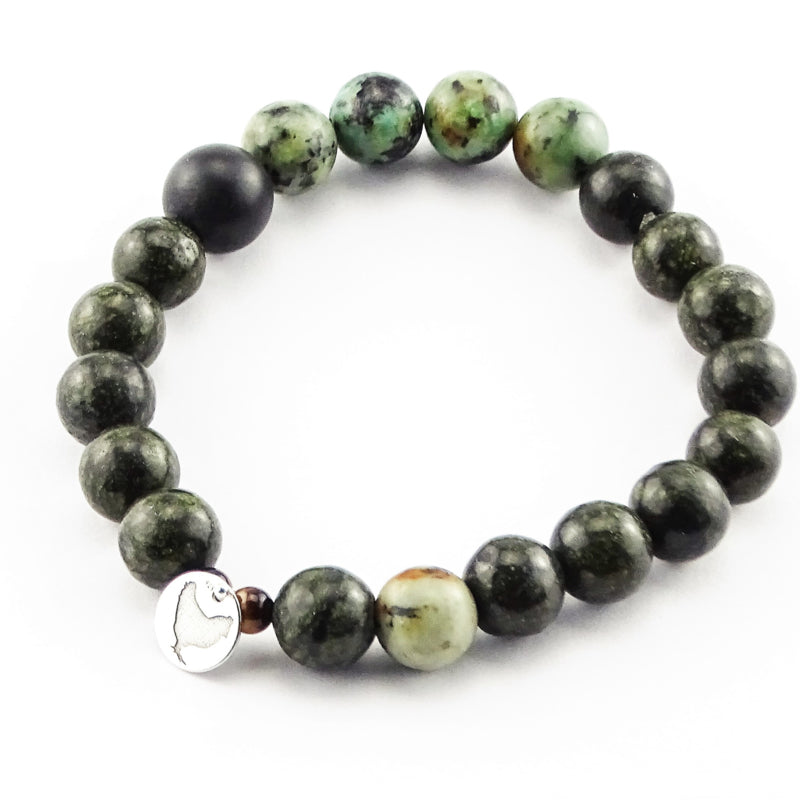 Unisex armband Hidden Forest, zoisiet, afrikaans turquoise