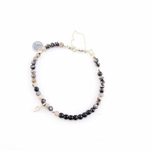 Armband Shadow, onyx en zebra jaspis