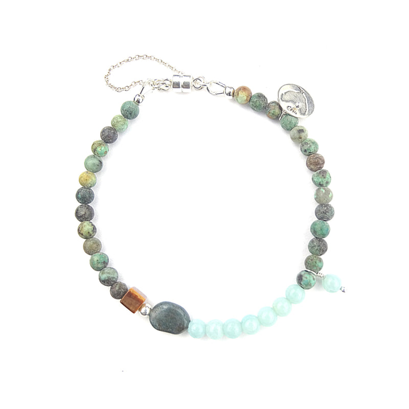Armband Evergreens , Afrikaans turquoise, amazoniet