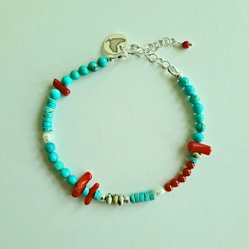 Armband Awakening, magnesiet, parel, koraal