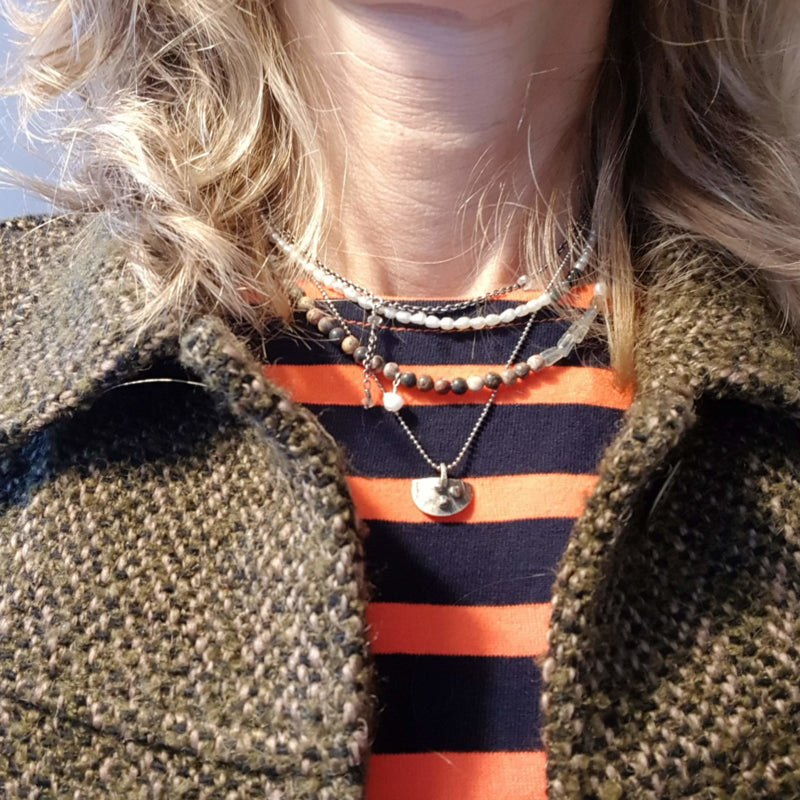 Ketting Lucky Pearl, parel, toermalijn