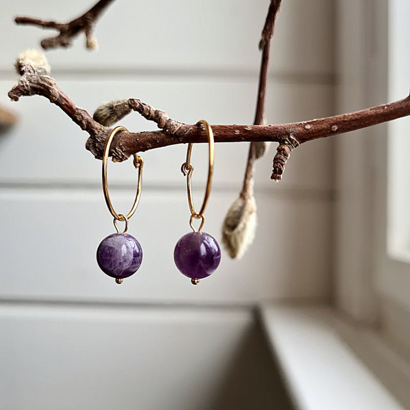 Oorbellen Strong Violet, amethist